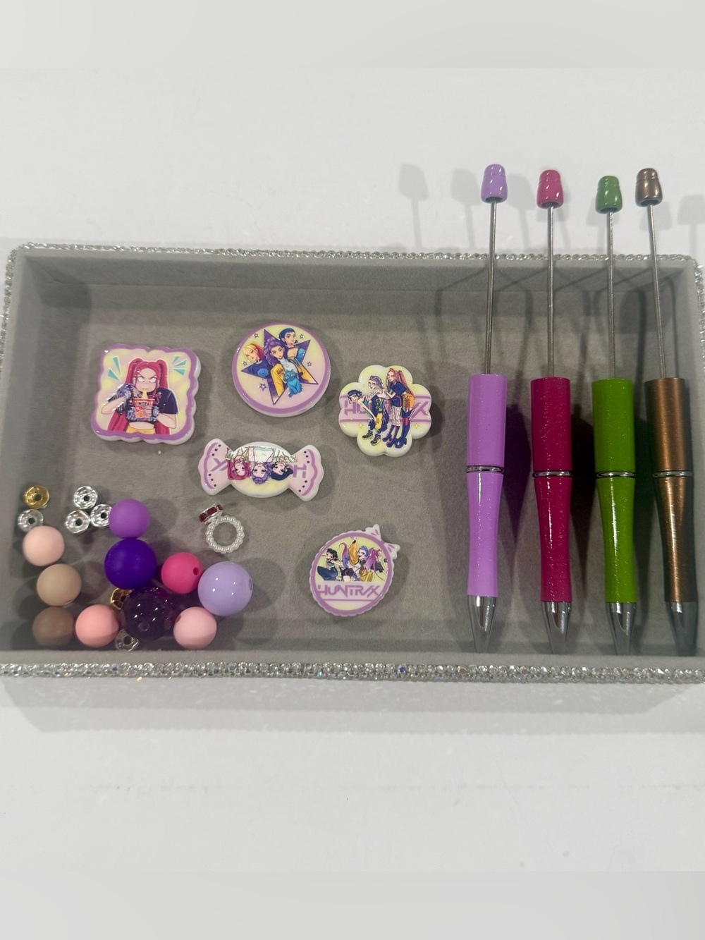 30 piece kpop demon hunter huntrix beadable craft pen set kit cute craft